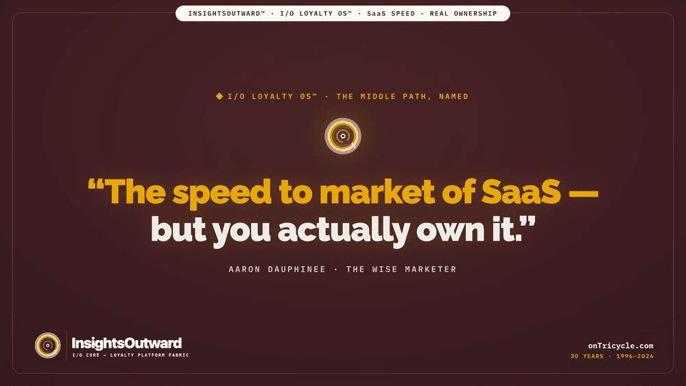 The buy-then-build model combines SaaS speed to market with source-code ownership.